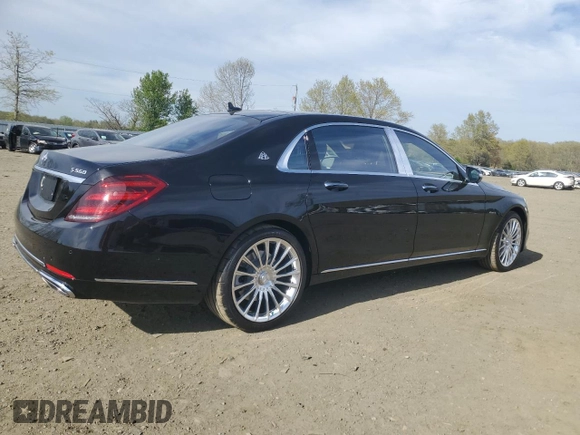 2020 Mercedes-Benz S-Class Maybach S 560 with VIN W1KUX8GB0LA558390, listed as a Copart auction lot 54248695 with 21,157 mi miles and Non Repairable. Bid and sale history available at carsss.com. Image 3.