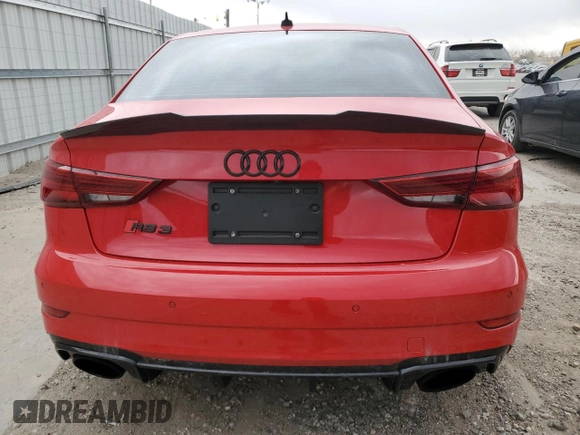 2019 Audi RS 3 with VIN WUABWGFF2KA906727, listed as a Copart auction lot 49337425 with 52,355 mi miles and Salvage title. Bid and sale history available at DreamBid. Image 6.