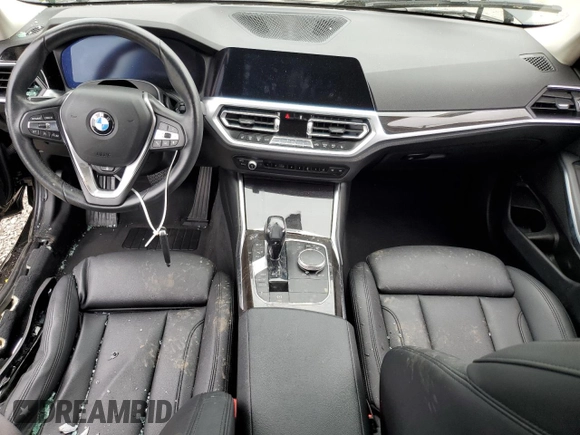 2019 BMW 3 Series 330i xDrive with VIN 3MW5R7J52K8A04913, listed as a Copart auction lot 58498355 with 59,091 mi miles and Salvage title. Bid and sale history available at DreamBid. Image 8.