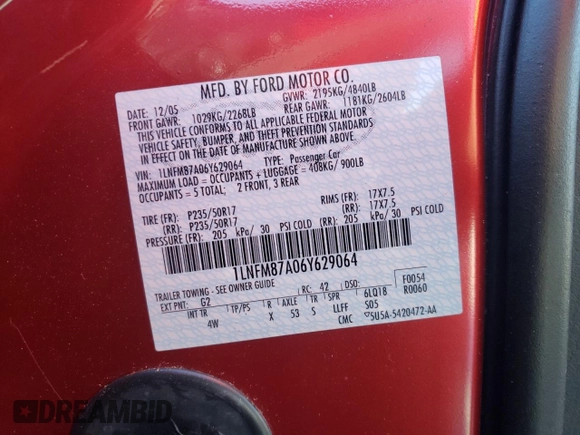 2006 Lincoln LS Sport z VIN 1LNFM87A06Y629064, wystawiony jako Copart lot #87533845 z przebiegiem 137 495 mil mil oraz Czysty tytuł • Clean title. Historia ofert i sprzedaży dostępna na DreamBid. Obrazek 12.