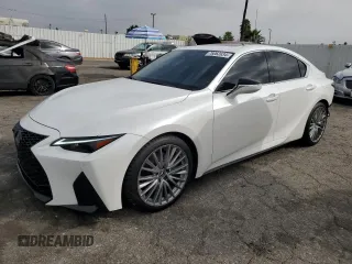 2023 Lexus IS with VIN JTHDA1D2XP5125048, listed as a Copart auction lot 76062634 with 35,717 mi miles and Salvage Title. Bid and sale history available at carsss.com. Image 1.