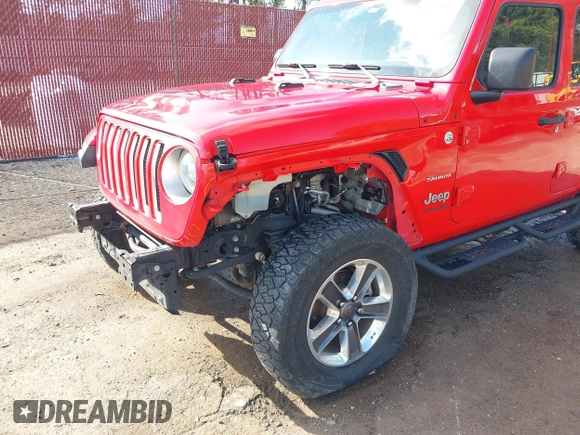 2018 Jeep Wrangler Unlimited Sahara z VIN 1C4HJXEN7JW224927, wystawiony jako IAAI lot #41515557 z przebiegiem 81 138 mil mil oraz . Historia ofert i sprzedaży dostępna na DreamBid. Obrazek 6.