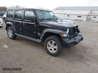 2018 Jeep Wrangler Unlimited Sport with VIN 1C4HJXDGXJW189576, listed as a IAAI auction lot 41906106 with 60,463 mi miles. Bid and sale history available at carsss.com. Image 1.