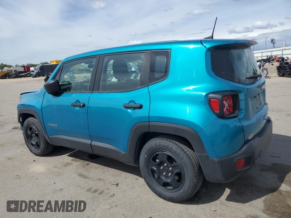 2020 Jeep Renegade Sport with VIN ZACNJAAB7LPL79566, listed as a Copart auction lot 57182895 with 34,599 mi miles and Salvage title. Bid and sale history available at DreamBid. Image 2.