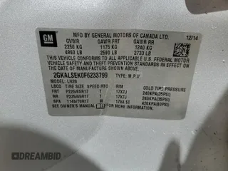 2015 GMC Terrain SLT with VIN 2GKALSEK0F6233799, listed as a Copart auction lot 60523865 with 142,042 mi miles and Salvage title. Bid and sale history available at DreamBid. Image 13.
