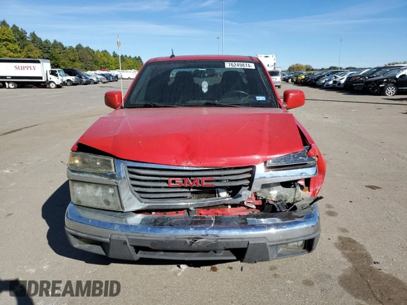 2009 GMC Canyon SLE2 with VIN 1GTCS13E898110376, listed as a Copart auction lot 76249874 with 107,503 mi miles and Salvage Title. Bid and sale history available at carsss.com. Image 5.