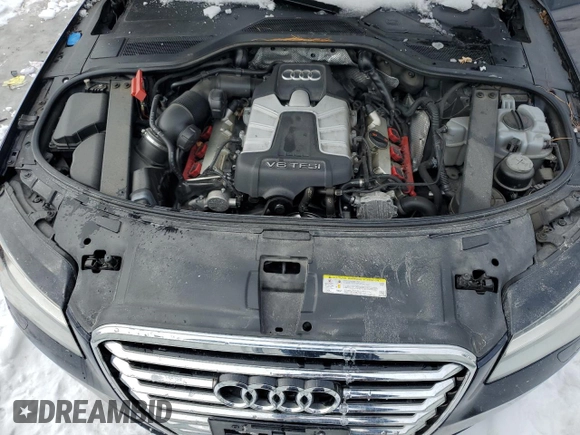 2014 Audi A8 3.0T with VIN WAURGAFD9EN002114, listed as a Copart auction lot 45370105 with 93,753 mi miles and Salvage title. Bid and sale history available at DreamBid. Image 11.