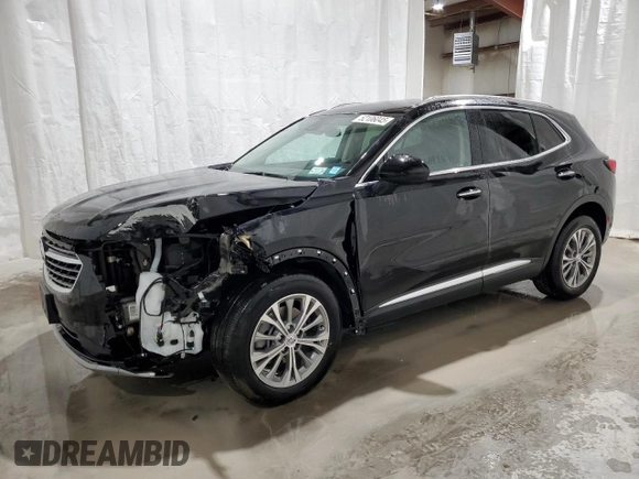 2023 Buick Envision Preferred with VIN LRBAZLR46PD076308, listed as a Copart auction lot 52106045 with 6,558 mi miles and Salvage Title. Bid and sale history available at carsss.com. Image 1.