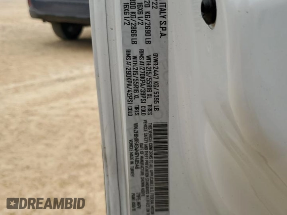 2022 Ram ProMaster City Cargo Tradesman with VIN ZFBHRFAB4N6Y48546, listed as a Copart auction lot 50493215 with 21,531 mi miles and Salvage title. Bid and sale history available at DreamBid. Image 14.