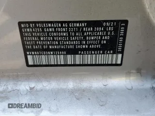 2022 Volkswagen Golf GTI SE with VIN WVWN87CD3NW125990, listed as a Copart auction lot 59822194 with 37,573 mi miles and Salvage Title. Bid and sale history available at carsss.com. Image 13.