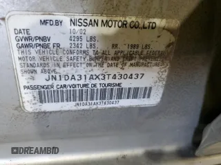 2003 Nissan Maxima SE z VIN JN1DA31AX3T430437, wystawiony jako Copart lot #48408845 z przebiegiem Nie podano mil oraz Szkoda całkowita • Salvage title. Historia ofert i sprzedaży dostępna na DreamBid. Obrazek 14.