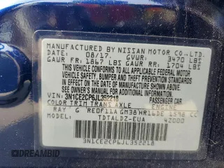 2018 Nissan Note SV z VIN 3N1CE2CP6JL352218, wystawiony jako Copart lot #61259655 z przebiegiem 47 697 mil mil oraz Szkoda całkowita • Salvage title. Historia ofert i sprzedaży dostępna na DreamBid. Obrazek 12.