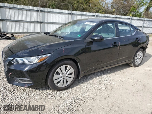 2022 Nissan Sentra S with VIN 3N1AB8BV2NY204871, listed as a Copart auction lot 53264705 with 25,446 mi miles and Salvage Title. Bid and sale history available at carsss.com. Image 1.