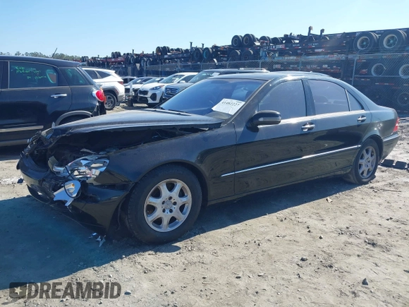 2002 Mercedes-Benz S-Class 5.0L with VIN WDBNG75J42A274373, listed as a IAAI auction lot 41482227 with 1 mi miles. Bid and sale history available at carsss.com. Image 2.