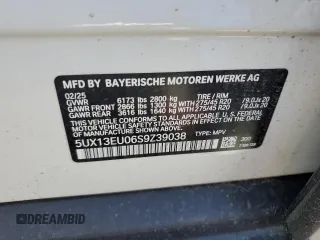 2025 BMW X5 sDrive40i with VIN 5UX13EU06S9Z39038, listed as a Copart auction lot 52816275 with Not provided miles and Salvage title. Bid and sale history available at DreamBid. Image 15.