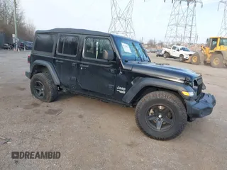 2020 Jeep Wrangler Unlimited Sport S z VIN 1C4HJXDG5LW189584, wystawiony jako IAAI lot #41738928 z przebiegiem 75 948 mil mil oraz . Historia ofert i sprzedaży dostępna na DreamBid. Obrazek 1.