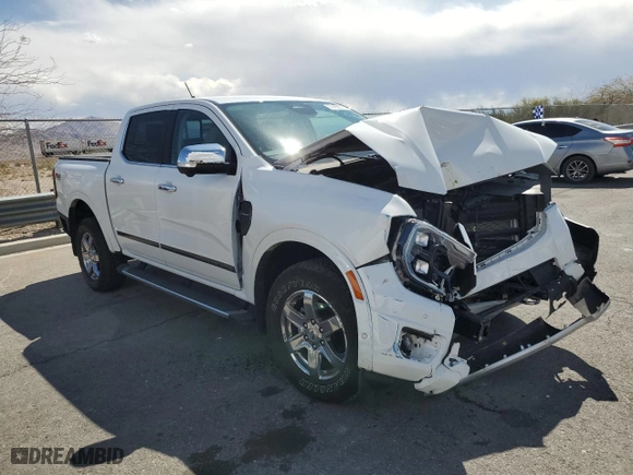 2024 Ford Ranger LARIAT with VIN 1FTER4KH6RLE06429, listed as a Copart auction lot 51450775 with 8,592 mi miles and Salvage Title. Bid and sale history available at carsss.com. Image 4.