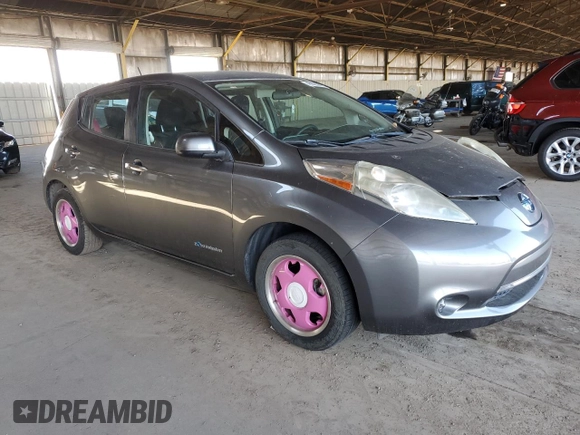 2015 Nissan LEAF SV with VIN 1N4AZ0CP2FC325684, listed as a Copart auction lot 48825085 with 38,342 mi miles and Salvage Title. Bid and sale history available at DreamBid. Image 4.