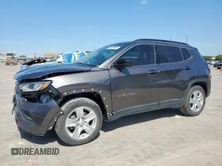 2022 Jeep Compass Latitude с VIN 3C4NJCBB0NT202334, выставлен на аукционе Copart как лот 65928695 с пробегом 20 737 миль миль и Списание • Salvage title. История ставок и продаж доступна на DreamBid. Изображение 1.
