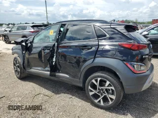 2023 Hyundai Kona Limited with VIN KM8K53A3XPU044445, listed as a Copart auction lot 65840044 with 0 mi miles and Non Repairable. Bid and sale history available at carsss.com. Image 2.