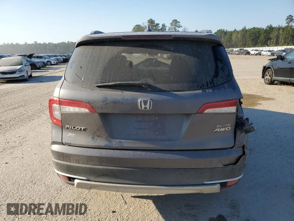 2021 Honda Pilot Elite with VIN 5FNYF6H06MB041491, listed as a Copart auction lot 46832545 with 95,769 mi miles and Salvage Title. Bid and sale history available at carsss.com. Image 6.