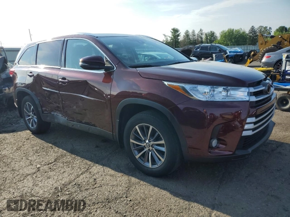 2019 Toyota Highlander SE with VIN 5TDJZRFH3KS983784, listed as a Copart auction lot 62874465 with 56,151 mi miles and Salvage title. Bid and sale history available at DreamBid. Image 4.