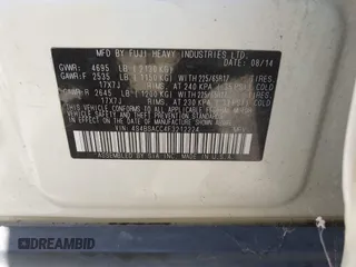 2015 Subaru Outback Premium with VIN 4S4BSACC4F3212224, listed as a IAAI auction lot 42632100 with 217,033 mi miles and . Bid and sale history available at DreamBid. Image 9.