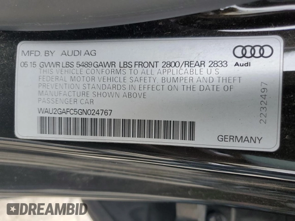 2016 Audi A7 Prestige with VIN WAU2GAFC5GN024767, listed as a Copart auction lot 46149245 with 149,755 mi miles and Salvage title. Bid and sale history available at DreamBid. Image 13.