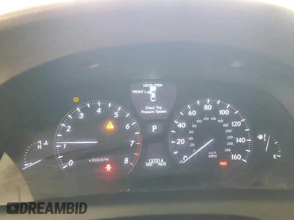 2008 Lexus LS 460 with VIN JTHBL46F485068592, listed as a Copart auction lot 60266575 with 137,014 mi miles and Salvage title. Bid and sale history available at DreamBid. Image 9.