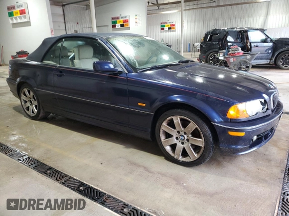 2001 BMW 3 Series 325Ci with VIN WBABS33471JY57525, listed as a Copart auction lot 56571955 with 190,163 mi miles and Salvage title. Bid and sale history available at DreamBid. Image 4.
