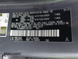 2020 Lexus RX 450h with VIN 2T2JGMDA7LC051477, listed as a IAAI auction lot 42484984 with 67,127 mi miles and . Bid and sale history available at DreamBid. Image 9.