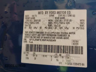 2011 Ford Ranger XLT with VIN 1FTLR4FE3BPA52049, listed as a IAAI auction lot 41394422 with 112,080 mi miles. Bid and sale history available at carsss.com. Image 9.