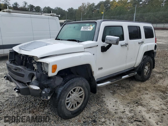 2007 Hummer H3 SUV with VIN 5GTDN13E978167512, listed as a Copart auction lot 79580574 with 186,030 mi miles and Salvage Title. Bid and sale history available at carsss.com. Image 1.
