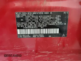 2012 Toyota RAV4 Limited with VIN 2T3DK4DVXCW078522, listed as a Copart auction lot 56677635 with 168,777 mi miles and Salvage title. Bid and sale history available at DreamBid. Image 13.