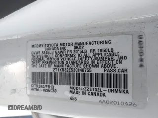2003 Toyota Matrix Std z VIN 2T1KR32E53C040755, wystawiony jako IAAI lot #41977181 z przebiegiem 299 999 mil mil oraz . Historia ofert i sprzedaży dostępna na DreamBid. Obrazek 9.