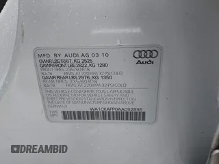 2010 Audi Q5 Premium with VIN WA1CKAFP0AA092895, listed as a IAAI auction lot 40445576 with 152,659 mi miles. Bid and sale history available at carsss.com. Image 9.