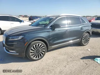 2021 Lincoln Nautilus Black Label with VIN 2LMPJ9JPXMBL17347, listed as a Copart auction lot 76027254 with 25,383 mi miles and Salvage Title. Bid and sale history available at carsss.com. Image 1.