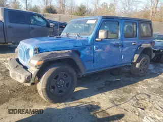 2022 Jeep Wrangler Unlimited Sport Altitude with VIN 1C4HJXDNXNW245004, listed as a Copart auction lot 88205005 with 24,725 mi miles and Salvage title. Bid and sale history available at DreamBid. Image 1.