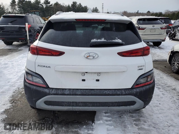 2023 Hyundai Kona SEL with VIN KM8K6CAB3PU970951, listed as a Copart auction lot 42945845 with Not Provided miles and Salvage Title. Bid and sale history available at DreamBid. Image 6.