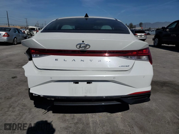 2021 Hyundai Elantra Limited with VIN 5NPLP4AG5MH010267, listed as a Copart auction lot 50348225 with 18,085 mi miles and Salvage Title. Bid and sale history available at DreamBid. Image 6.