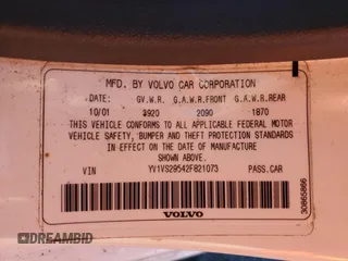 2002 Volvo S40 with VIN YV1VS29542F821073, listed as a Copart auction lot 87377204 with 57,474 mi miles and Salvage Title. Bid and sale history available at carsss.com. Image 12.