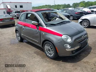 2012 FIAT 500 Lounge with VIN 3C3CFFER6CT142001, listed as a IAAI auction lot 42309609 with 56,367 mi miles and . Bid and sale history available at DreamBid. Image 1.