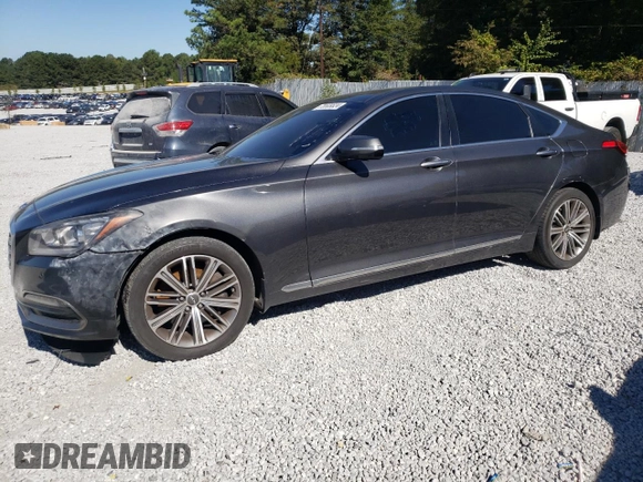 2018 Genesis G80 3.8L with VIN KMHGN4JE0JU225008, listed as a Copart auction lot 75508824 with 98,453 mi miles and Clean Title. Bid and sale history available at carsss.com. Image 1.