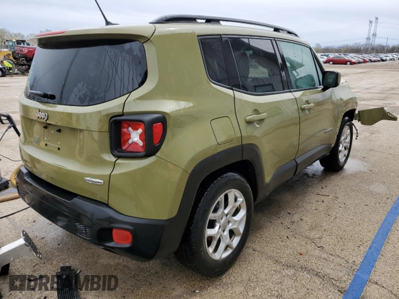 2015 Jeep Renegade Latitude with VIN ZACCJABTXFPB82218, listed as a Copart auction lot 51634875 with 185,757 mi miles and Salvage Title. Bid and sale history available at carsss.com. Image 3.