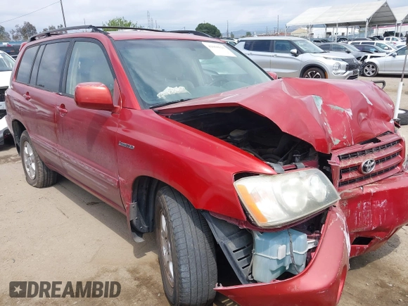 2003 Toyota Highlander z VIN JTEGF21A430108752, wystawiony jako IAAI lot #42068625 z przebiegiem 195 213 mil mil oraz . Historia ofert i sprzedaży dostępna na DreamBid. Obrazek 1.