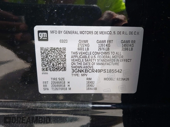 2023 Chevrolet Blazer LT z VIN 3GNKBCR49PS185542, wystawiony jako IAAI lot #41975537 z przebiegiem 24 129 mil mil oraz . Historia ofert i sprzedaży dostępna na DreamBid. Obrazek 9.