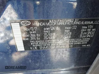 2022 Hyundai Santa Fe SEL with VIN 5NMS2DAJ8NH410618, listed as a IAAI auction lot 41853548 with 58,483 mi miles. Bid and sale history available at carsss.com. Image 9.