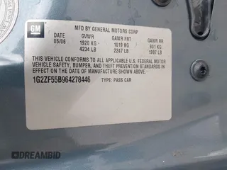 2006 Pontiac G6 1SV z VIN 1G2ZF55B964278446, wystawiony jako IAAI lot #42133165 z przebiegiem 188 288 mil mil oraz . Historia ofert i sprzedaży dostępna na DreamBid. Obrazek 9.