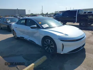 2022 Lucid Air Grand Touring with VIN 50EA1GBA5NA001268, listed as a IAAI auction lot 41866289 with 7,498 mi miles. Bid and sale history available at carsss.com. Image 1.