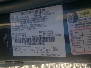 2010 Ford Fusion SE with VIN 3FAHP0HA7AR248040, listed as a Copart auction lot 52848545 with 148,721 mi miles and Salvage title. Bid and sale history available at DreamBid. Image 12.